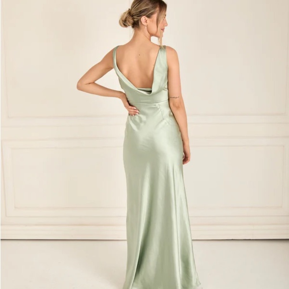 Elegant Sage Green Evening Gown